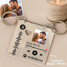 Load image into Gallery viewer, Custom Spotify Keychain With Picture Personalized Scannable Spotify Music Song Code Keychain For Couples Lover Boyfriend Gift