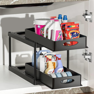 Pull-Out Double Shelf Kitchen Sink Disassembly Storage Countertop Spice Rack Seasoning Storage Rack