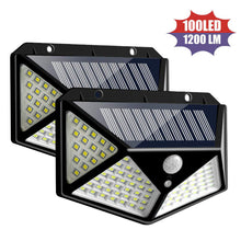 Load image into Gallery viewer, 100LED solar wall light