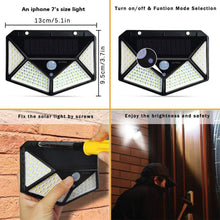 Load image into Gallery viewer, 100LED solar wall light