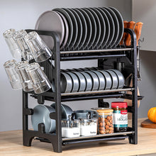 Load image into Gallery viewer, 2 Layers Stainless Steel Dish Storage Rack Kitchen Storage Holder Dish Bowl Drain Rack