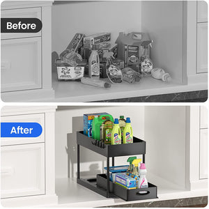 Pull-Out Double Shelf Kitchen Sink Disassembly Storage Countertop Spice Rack Seasoning Storage Rack