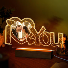Load image into Gallery viewer, Custom Acrylic Lamp Personalized I Love You Photo Night Light