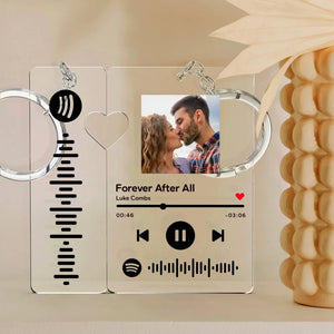 Custom Spotify Keychain With Picture Personalized Scannable Spotify Music Song Code Keychain For Couples Lover Boyfriend Gift